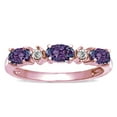 thumbnail image 3 of Star K � Oval 5x3 Simulated Alexandrite three stone oval band, 3 of 9