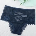 thumbnail image 3 of SCSAlgin Women's Sheer Lace Brief Criss Cross Bow Panty Ruffle Frill Trim High Waisted Underwear, 3 of 3