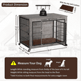 thumbnail image 2 of Waleaf Wooden Dog Crate Furniture with Cushion, Double Doors Wooden Dog Kennel Indoor with Wheels, 2 of 8