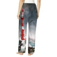 thumbnail image 3 of Xecao 3d Lighthouse in the Surf Women's Straight Lounge Pajama Pants: The Epitome of Relaxed Sleepwear, 3 of 9