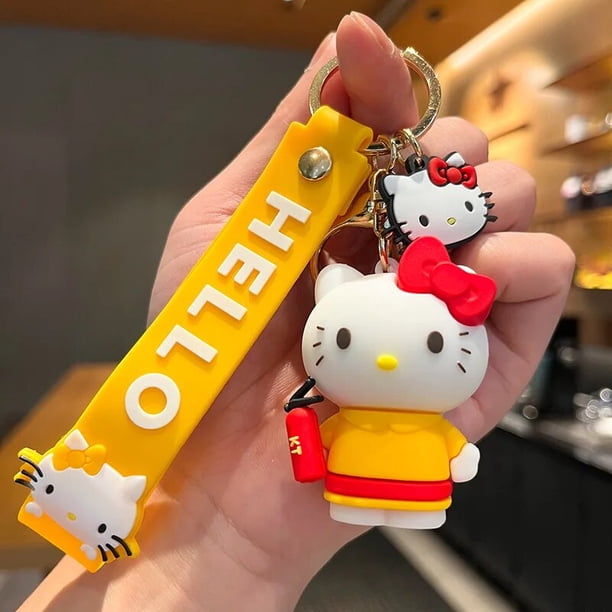 LLavero de Anime Kawaii Sanrio Hello Kitty, soporte colgante, llavero de coche, joyería colgante para teléfono móvil, regalos para niños, venta al por mayor
