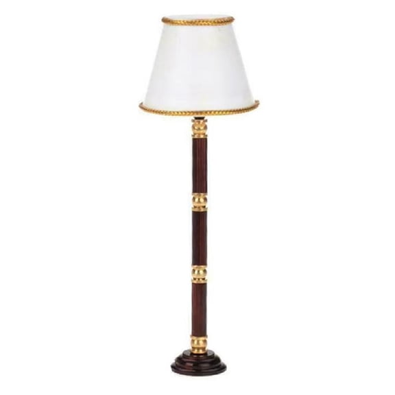 1. 1/12 Floor Lamp with Removable White Shade & Golden Detailing Battery-Powered Miniature Living Room Decor