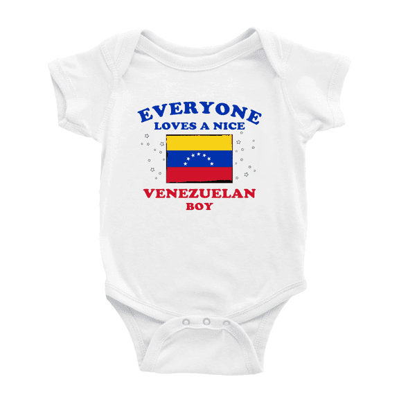 Everyone Loves a Nice Venezuelan Boy Cute Baby Bodysuit Newborn Clothes Outfits (White, 0-3 Months)