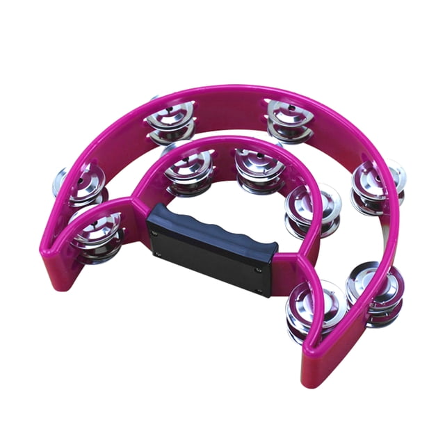Amdohai Double Rangée de Tambourins Portatifs en Métal et Plastique