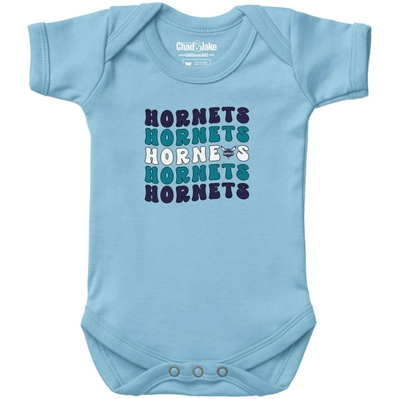Newborn & Infant Chad & Jake  Light Blue Charlotte Hornets Groovy Bodysuit
