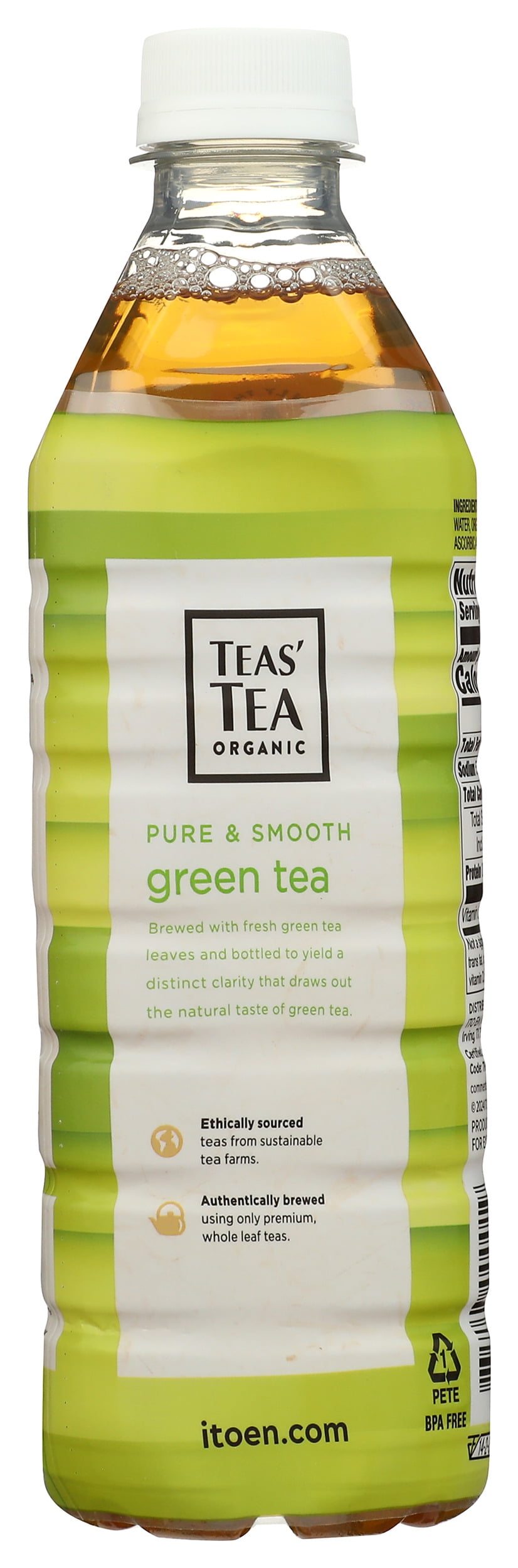 Pack of 12, Teas Tea Pure & Smooth Green Tea, 16.9 fl oz
