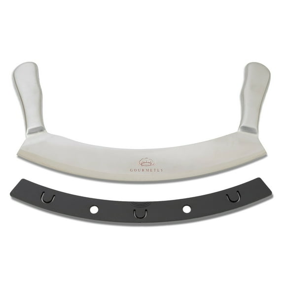 Mezzaluna Chopper, Pizza Cutter, Super Sharp Blade Double Handled