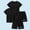 Black, variant on Boys' Breathable Short Sleeve Round Neck Sports Set – Reflective Print T-Shirt and Matching Shorts Two-Piece Casual Outfit for Active Lifestyle Blue Size 11-12