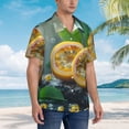 thumbnail image 2 of KLL Men's Hawaiian Shirt Short Sleeve Button Down Beach Shirts-Fresh Passion Fruit Still Life, 2 of 5