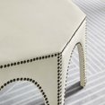 thumbnail image 6 of Ottoman Accent Chair, Nailhead, Ivory White, Velvet, Modern Contemporary, Mid Century Living Hotel Lounge Cafe Lobby, 6 of 7