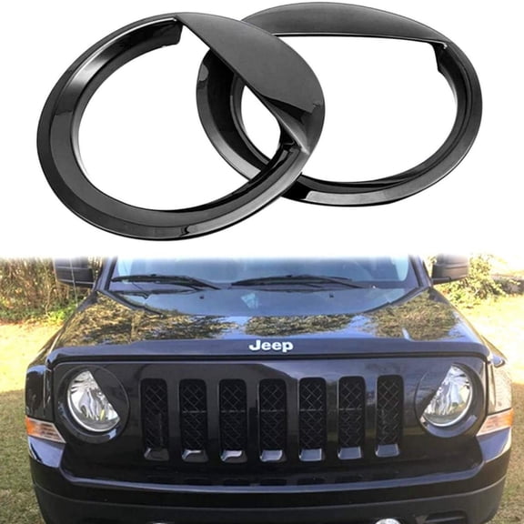 Fit For 2011-17 Jeep Patriot Black AngryBird Style Front Headlight Cover Trim🚘
