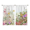 thumbnail image 2 of Celsvanis 2pcs Printed Kitchen Curtain, Short Translucent Floral Butterfly Romantic Window Drape, Spring Summer Decor For Home Kitchen Coffee Decoration 39"x27.5", 2 of 9
