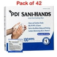 thumbnail image 2 of PDI Sani-Hands Instant Hand Sanitizing Wipes - Quick-Drying Moisturizing Formula Kills 99.99% Germs - Ethyl Alcohol with Aloe, Vitamin E, with Textured Fabric - 100 Wipes - Pack of 42, 2 of 6