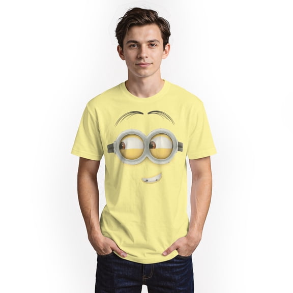 Men's Despicable Me Minions Dave Side Smile Big Face Graphic Tee Banana Small