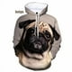 thumbnail image 3 of Sudadera con capucha con estampado 3D de perro PUG para hombre, sudadera con capucha divertida para niño, ropa de calle, sudaderas para hombres, 3 of 5