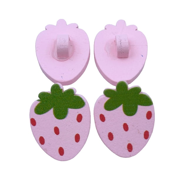 Botones de Fresa Sonducket 50 Uds. Rosa Madera
