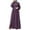 Purple, variant on Aoochasliy Fall Dresses for Women Fall Fashion Round Neck Loose Long Sleeve Solid Ankle-length Dress Long Dress