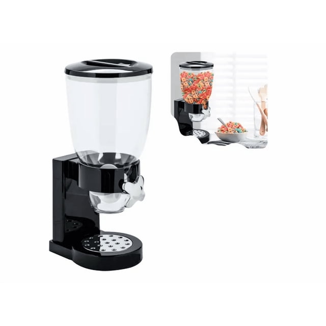 Dispensador De Cereal Xtellar Contenedor Y Despachador Para Semillas Cereal 2 Litros Color Negro