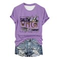 thumbnail image 2 of Purple Fall T-Shirt for Women Crew Neck Thanksgiving Family Funny Graphic Tee Casual Cute Autumn Tops S, 2 of 4