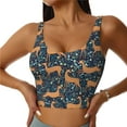 thumbnail image 3 of Goofa Reindeer Printed Sports Bras for Women, High Impact Running Bra Workout Crop Tank Tops Longline Sports Bra Push up-XX-Large, 3 of 9