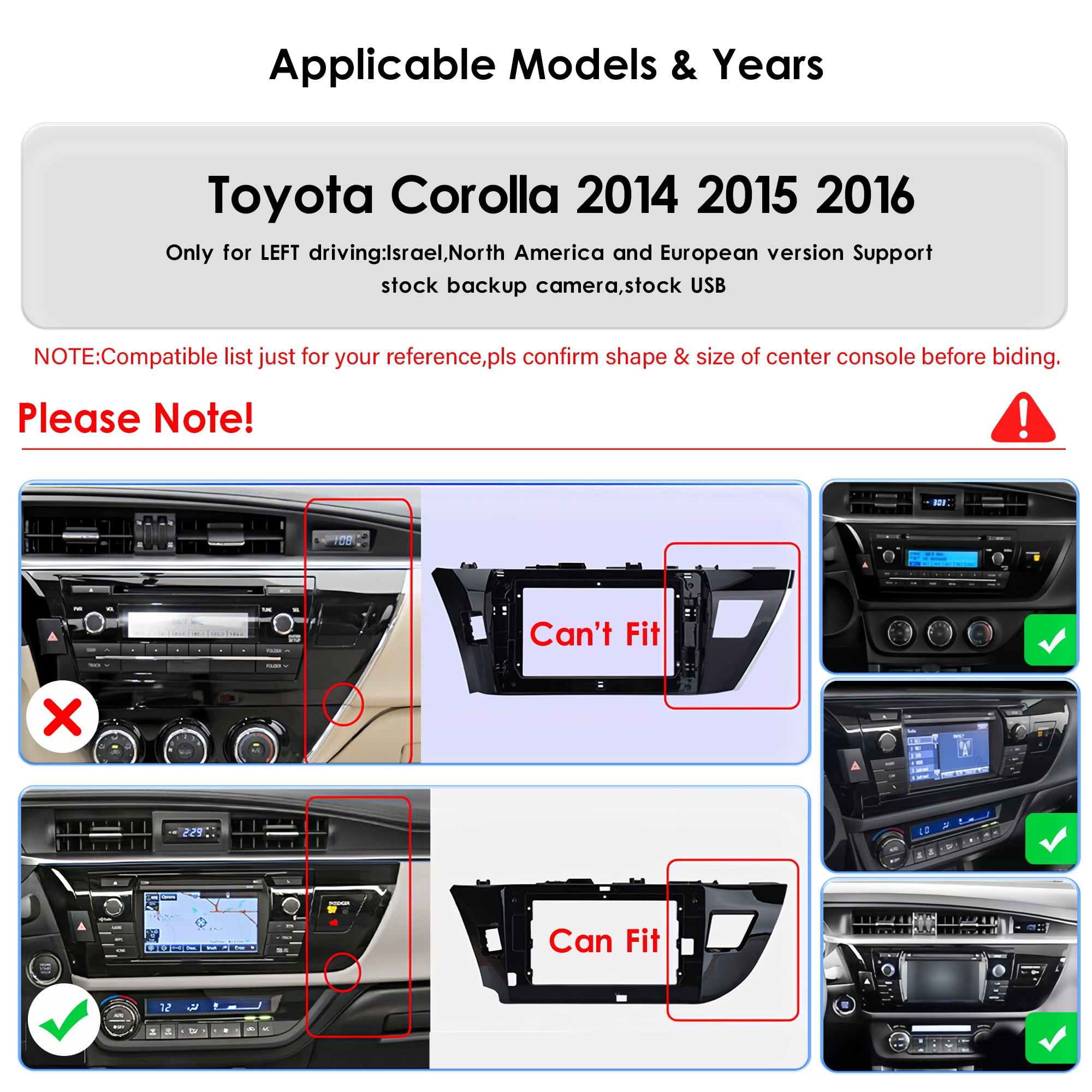 For Toyota Corolla 2014 2015 2016 Android 12 Carplay 32GB Car Stereo Radio GPS Navigation Head Unit Player