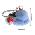 thumbnail image 2 of Fwttom Model Handmades Soft Bunny Pompom Charmss Bunny Car Key Chain Pendant Everlasting Flower, 2 of 5