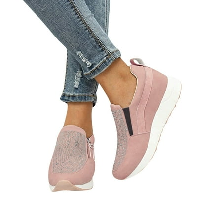 

Sneakers For Women Mesh Walking Shoes Rhinestone Slip On Sneakers Women Canvas Sneakers Slip on Shoes Low Tops Casual Walking Shoes Comfortable Women s Canvas Sneakers