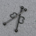thumbnail image 1 of OULII 2Pairs Black Steel Earrings for Industrial Piercing Barbell Design for Men, 1 of 7