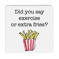 Thirstystone "Extra Fries" 12-Pack Cork Back Paper Bar Coasters