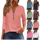 thumbnail image 1 of Camisas para mujer,Camiseta de manga larga estampada para mujer, blusa informal de cuello redondo, poliéster, cierre de cremallera, ideal para uso diario y en casa, sopatenor, 1 of 9