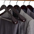 thumbnail image 1 of STRANDCHIC 6Pack Wooden Dark Red Hanger with Anti-Slip Round Hook for Clothes Storage and Space Maximizing Home Use, 1 of 8