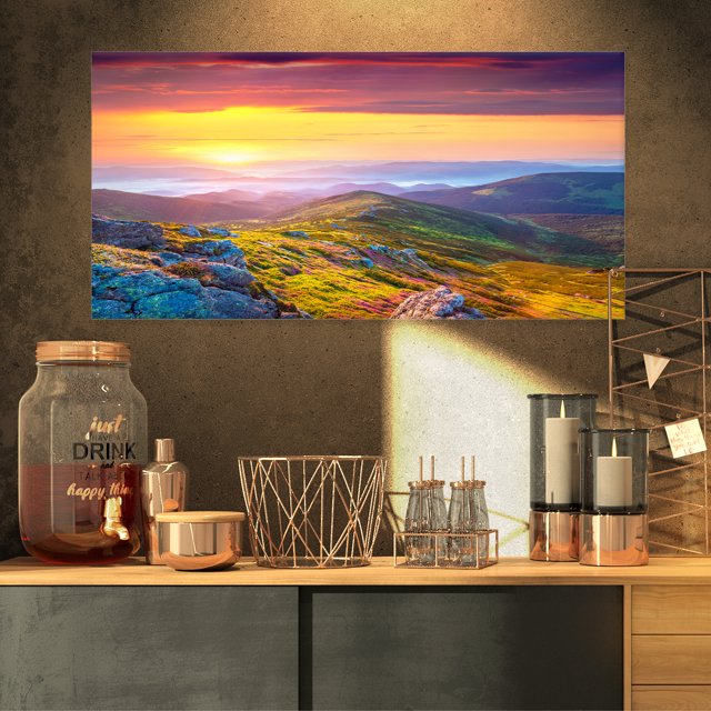 Fleurs de Rhododendrons dans des Collines Colorées - Impression sur Toile de Photographie de Paysage