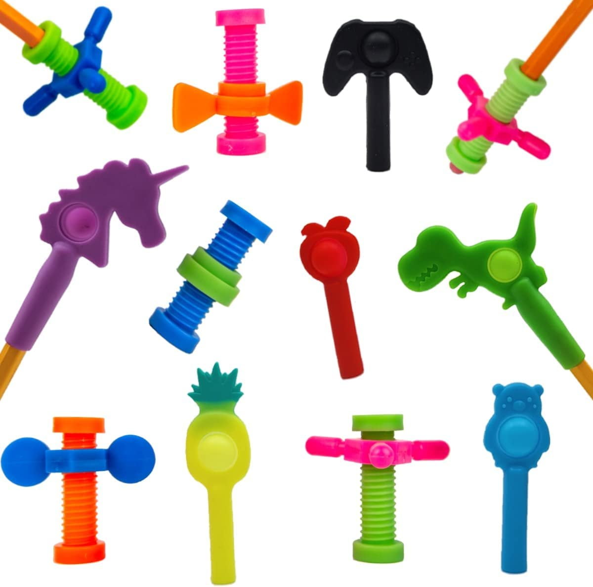 Pencil Fidget Toy Spinner & Pop Toys for Kids, Adults, Classrooms, 10