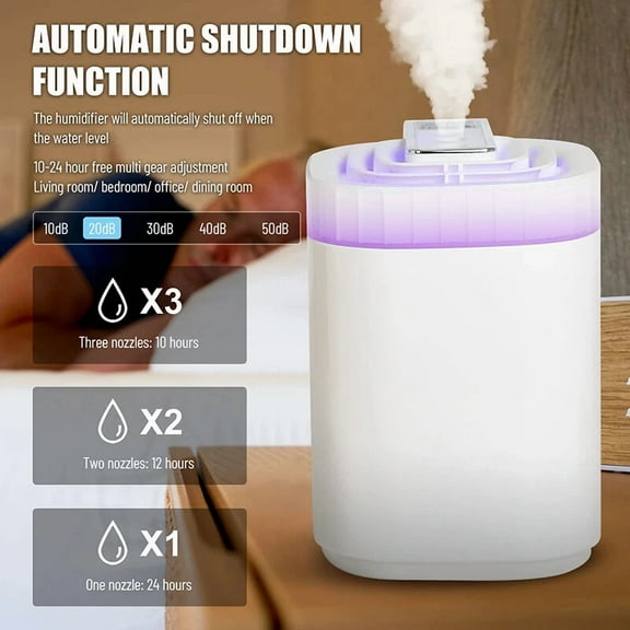Ultrasonic 3L Humidifiers For Bedroom Large Room Office Cool Mist Air Humidifier