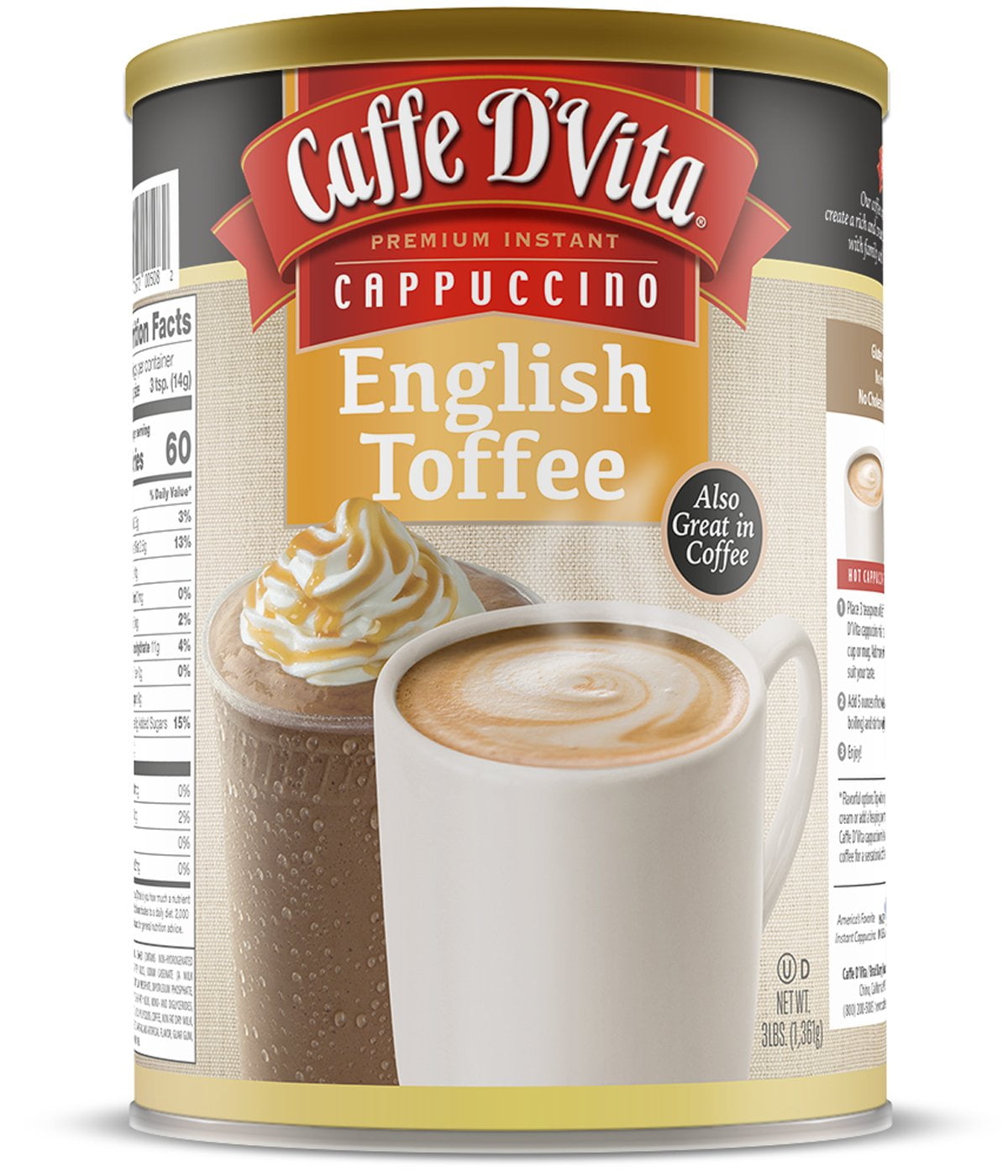 Caffe Dâ€™Vita Mocha Cappuccino 4 lb Can â€“ Rich Coffee
