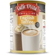 (4 Pack) Caffe D'Vita English Toffee Cappuccino Powder Mix, 3lb canisters