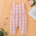 thumbnail image 3 of EGNMCR Rompers pour Enfants Bébé Filles Saint-Valentin à Carreaux Imprimé Lettre Sans Manches Combinaison Kid Rompers, 3 of 9