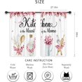 thumbnail image 2 of Burgundy Eucalyptus Leaves Kitchen Curtains Small Short Leaf Plants Rustic Country Botanical Rod Pocket Nature Plant Cute Bedroom Living Room Treatment Fabric 2 Panels 27.5Wx39H Inch, 2 of 6