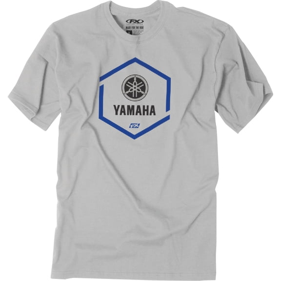 Factory Effex Yamaha Hexagon Mens Short Sleeve T-Shirt Gray/Blue XXL