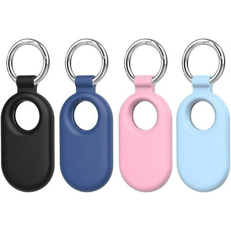 HOH for Samsung Galaxy SmartTag2 Case, Protective Silicone Case for Galaxy Smart Tag 2 with Key Ring for Keys 4pcs