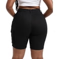thumbnail image 4 of Gocolloa Womens Plus Size Jean Shorts Stretchy Cargo Bermuda Shorts High Waisted Y2k Denim Shorts Black 22W, 4 of 5