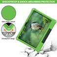 thumbnail image 5 of Dteck Kids Case for Samsung Galaxy Tab A8 10.5 inch 2022 SM-X200/SM-X205/SM-X207, Lightweight EVA Kids Friendly Shockproof 360 Rotating Grip Handle Folding Stand Cover - Green, 5 of 6