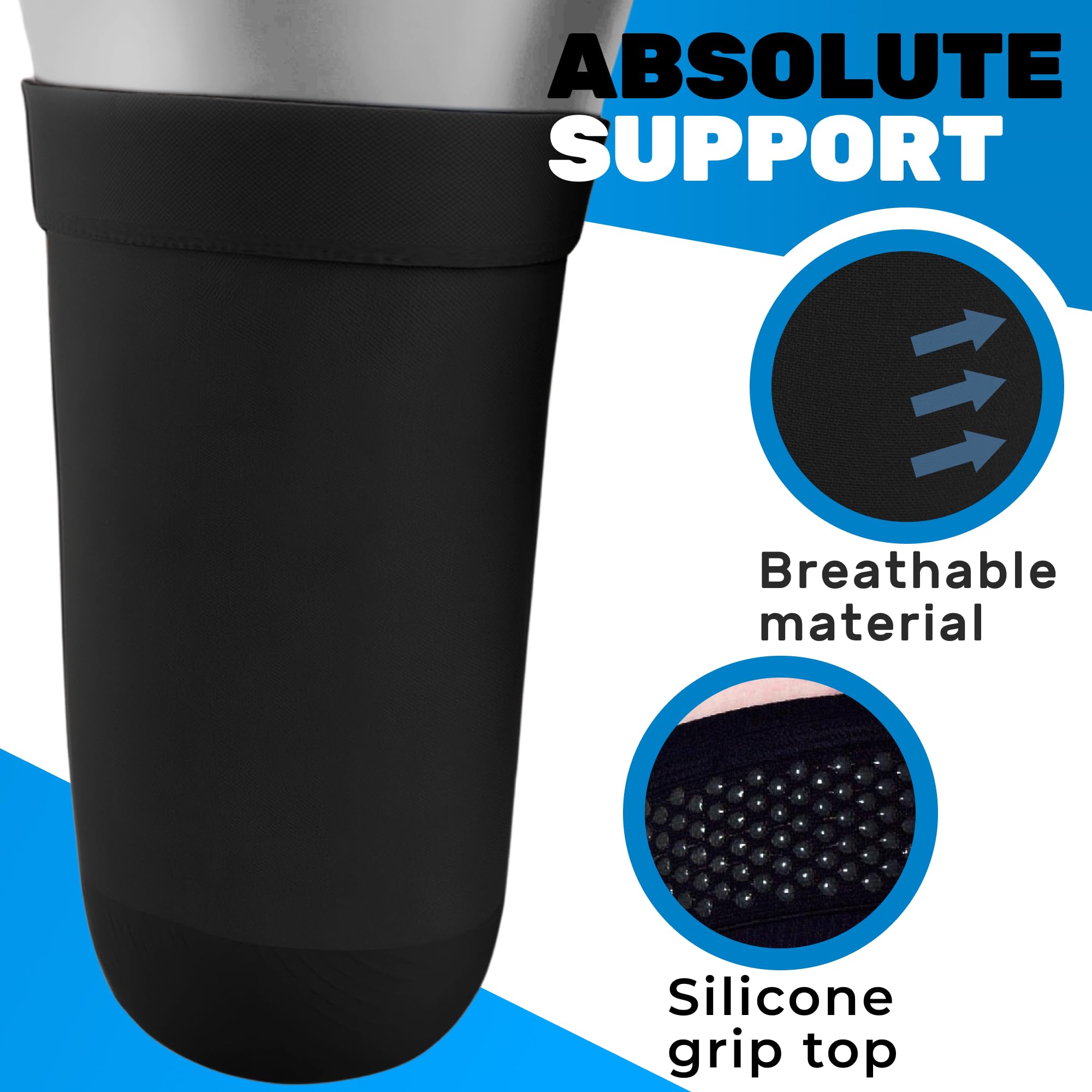 Absolute Support Above Knee Stump Compression Shrinker 20-30mmHg Black, Large