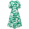 thumbnail image 4 of QUNYINEY Short Sleeve Spring Dresses for Women Floral Casual A-Line Dress Empire Waist Flowy V Neck Maxi Sundress, 4 of 6