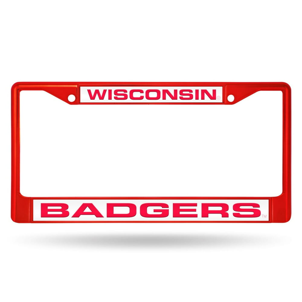 University of Wisconsin Badgers Red Painted Metal Laser Cut License
