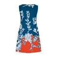 thumbnail image 5 of CaComMARK PI Women's Dresses Clearance Women Summer Beach Floral T-Shirt Sundress Casual Pockets Boho Tank Dress Blue, 5 of 5