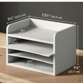 thumbnail image 3 of Ballucci 4-Tier Adjustable Desk Organizer Paper Sorter, Office Document Letter Tray, White, 3 of 7
