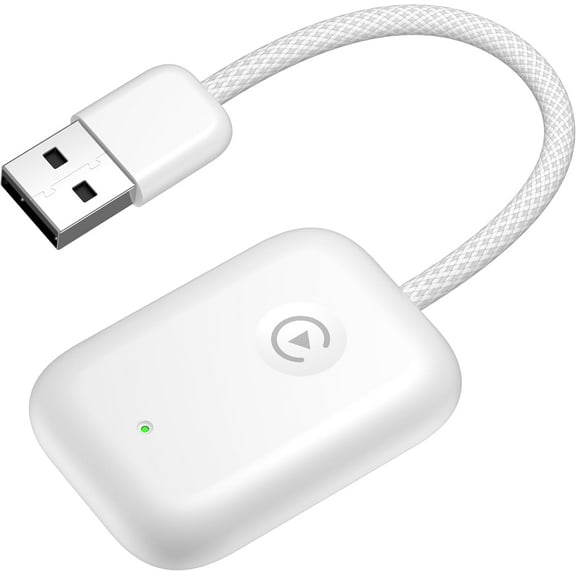 Wireless CarPlay Adapter Upgrade - Wired to Wireless, Apple CarPlay Compatible, iPhone Plug and Play, Stable Connection (White)