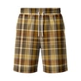 thumbnail image 4 of Resicozy Mens Casual Plaid Shorts 2026 Casual Relaxed Fit Elastic Waist Drawstring Short with Pockets Yellow 2XL, 4 of 5