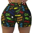 thumbnail image 2 of Picia Pixel Game Printed Workout Shorts for Women Seamless Scrunch Butt Lifting High Waisted Yoga Gym Booty Running Moisture-wicking Short Pants-Small, 2 of 9